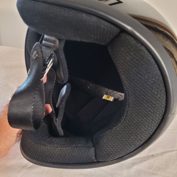 Z1R Open Face Sz M Black Helmet, Smoke Visor Snap Chin Strap Vents - Picture 10 of 12